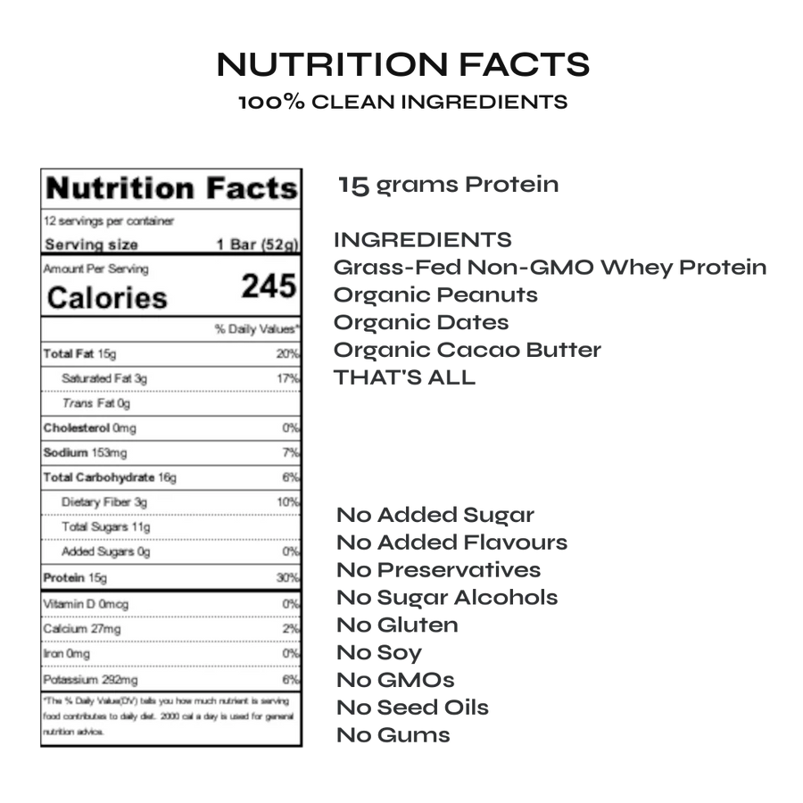 That's All - Peanut Protein Bar nutrition facts label