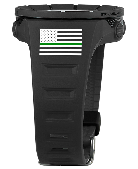 Rockwell Time - Coliseum Fit™ Thin Green Line - Freedom Edition (Phantom Black) Watch