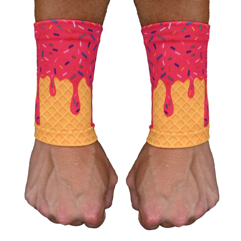 Load image into Gallery viewer, Elite Athletic Gear - Pink Ice Cream Wrist Support Sleeves
