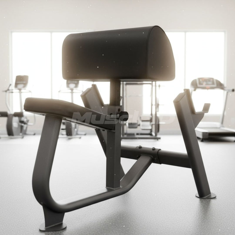 Load image into Gallery viewer, Muscle D Fitness - Preacher Curl Bench - 11 Gauge Steel - Adjustable Seat - Commercial Upholstery

