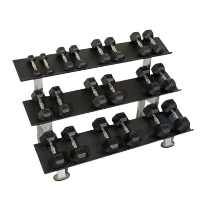 Muscle D Fitness - Rubber Hex Dumbbell Set - Steel Handle - Quality knurling - Weightlfting
