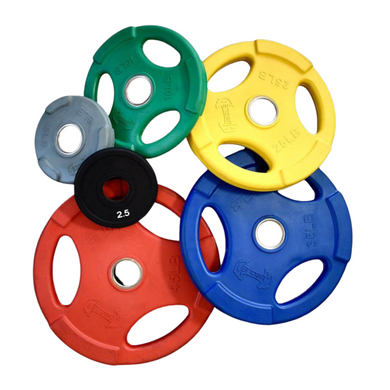 Muscle D Fitness - RUBBER COATED COLORED OLYMPIC PLATES: Rubber Plates, per Pair - Weights Pairs