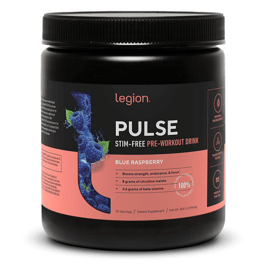 Legion Athletics Pulse Stim-Free Pre-Workout bottle