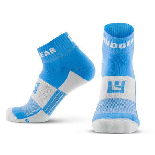 MudGear - Quarter Crew Trail Socks (Neon Blue, 2-Pair Pack)