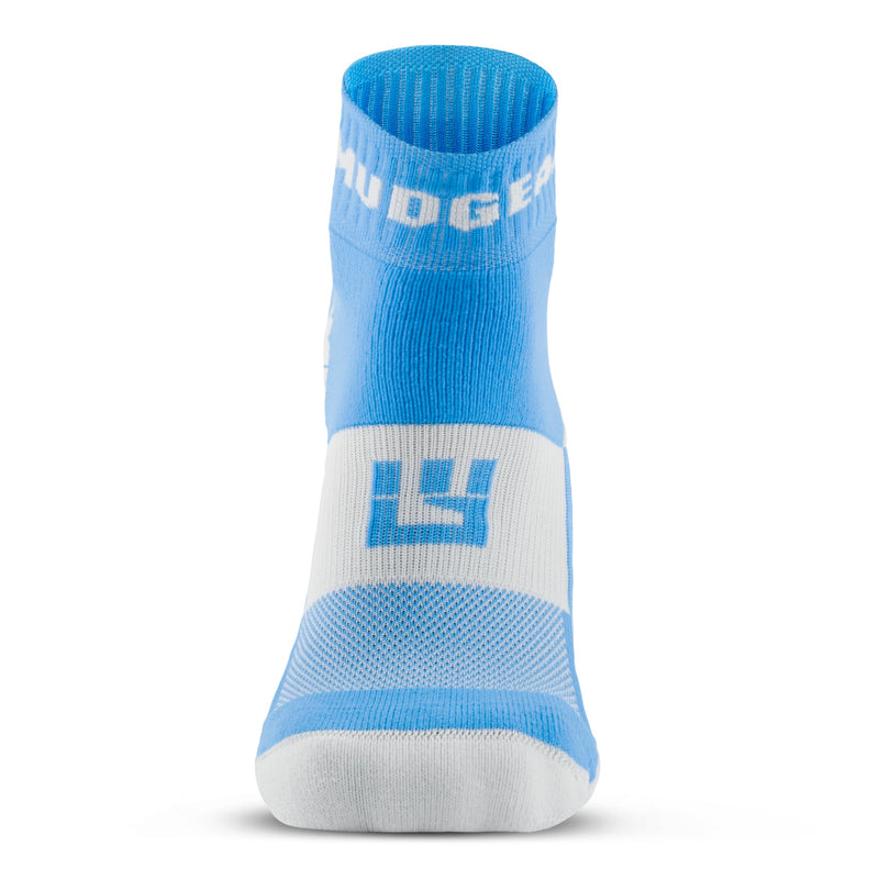 Load image into Gallery viewer, MudGear - Quarter Crew Trail Socks (Neon Blue, 2-Pair Pack)
