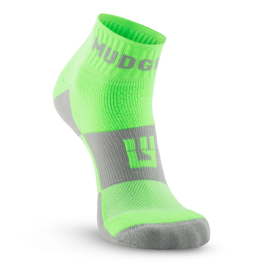 MudGear - Quarter Crew Trail Socks (Neon Green, 2-Pair Pack)