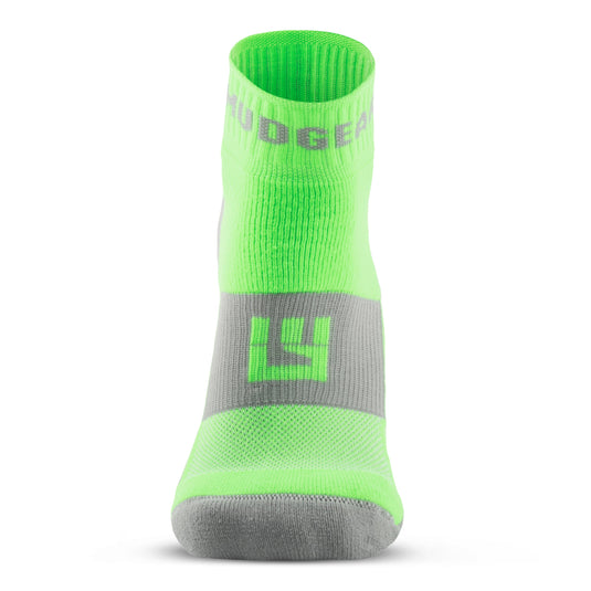 MudGear - Quarter Crew Trail Socks (Neon Green, 2-Pair Pack)