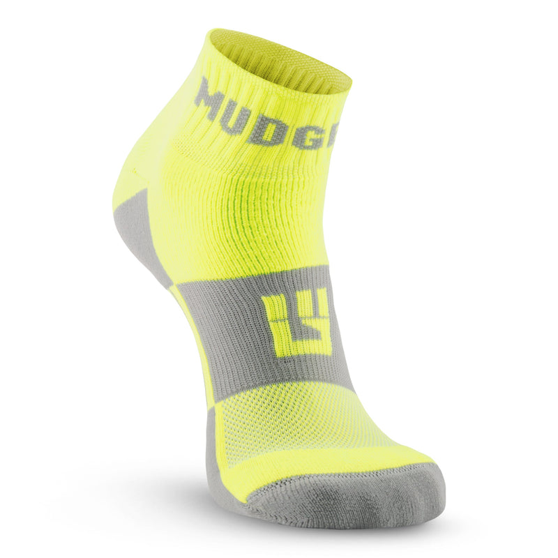 Load image into Gallery viewer, MudGear - Quarter Crew Trail Socks (Neon Yellow, 2-Pair Pack)
