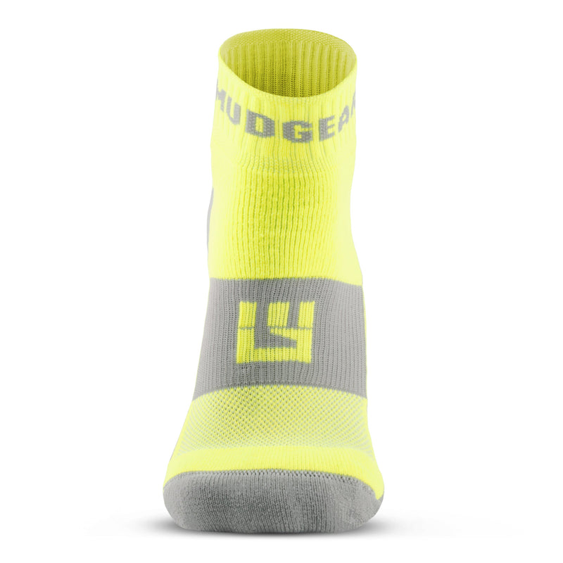 Load image into Gallery viewer, MudGear - Quarter Crew Trail Socks (Neon Yellow, 2-Pair Pack)
