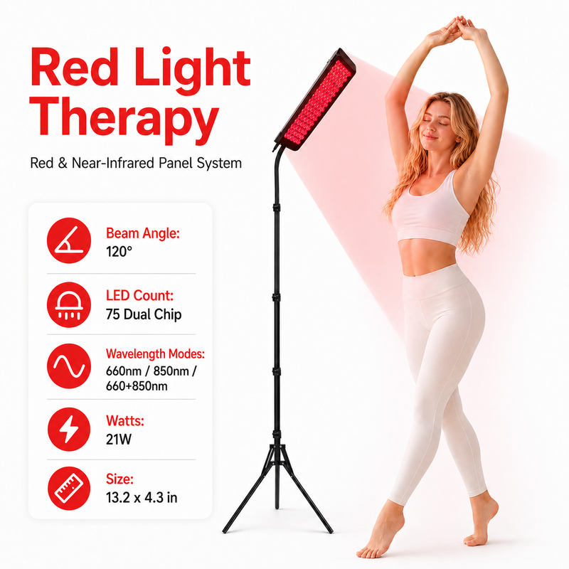 Load image into Gallery viewer, iReliev - FullGlow Red Light &amp; Near Infrared Panel System (75 LEDs) - Red Light Therapy
