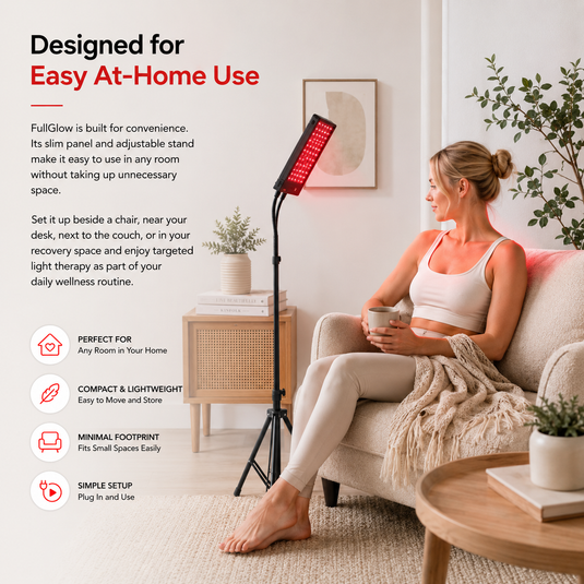 iReliev - FullGlow Red Light & Near Infrared Panel System (75 LEDs) - Red Light Therapy