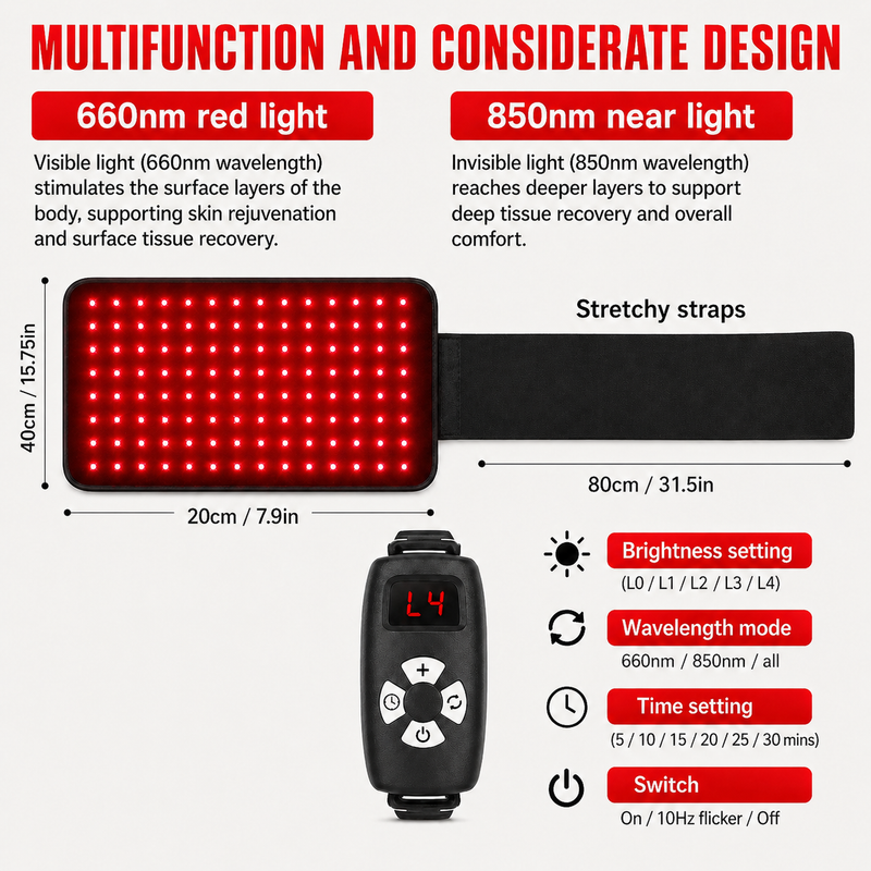 Load image into Gallery viewer, iReliev - FullGlow™ Red Light &amp; Near Infrared Universal Wrap - Red Light Therapy

