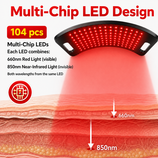 iReliev - FullGlow Red Light & Near Infrared Panel System (104 LEDs) - Red Light Therapy