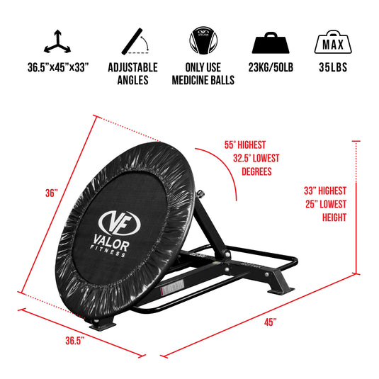Valor Fitness - Medicine Ball Rebounder Trampoline