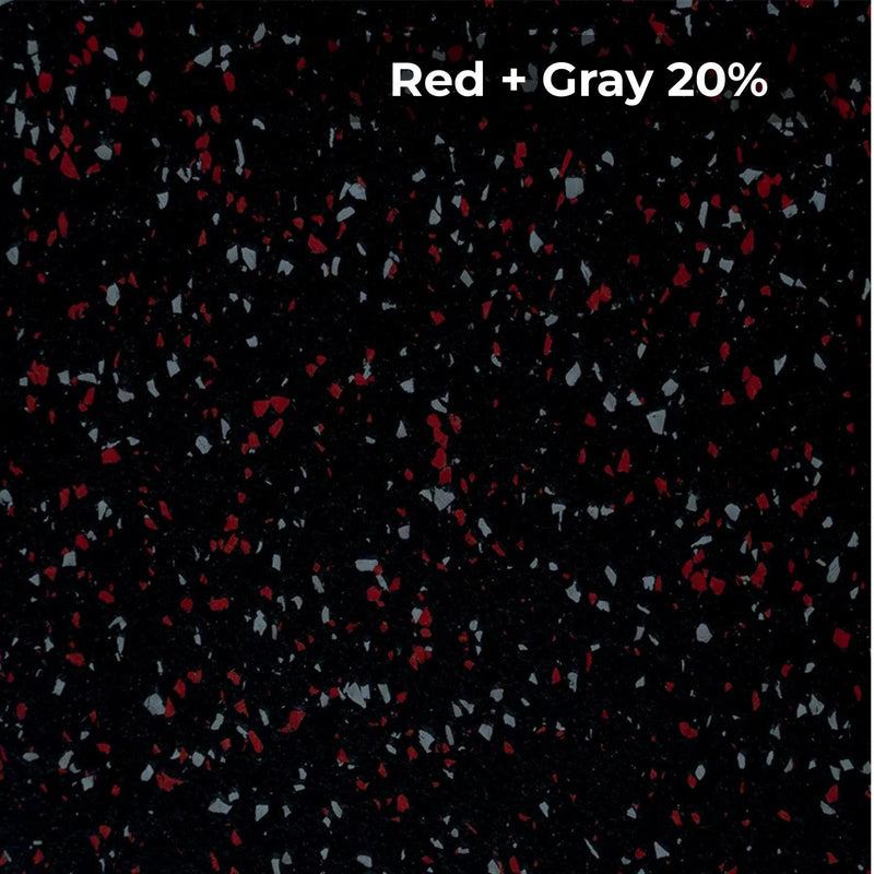 Load image into Gallery viewer, Red + Gray 20% rubber flooring swatch