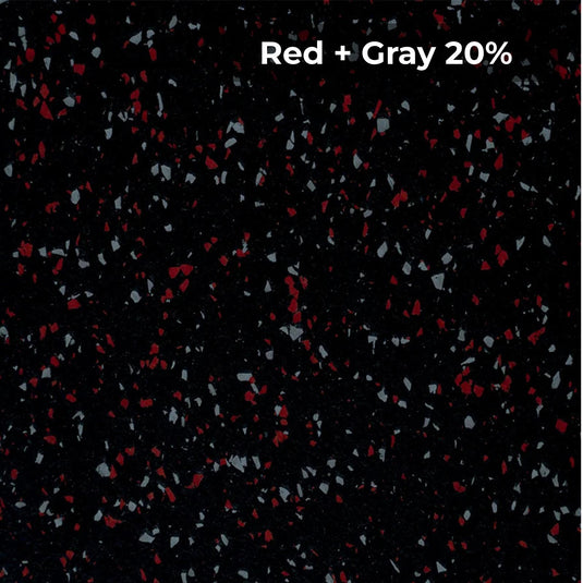 Red + Gray 20% rubber flooring swatch