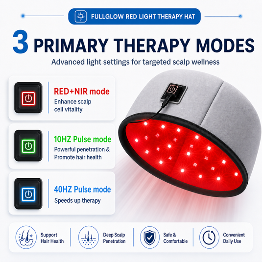 iReliev - FullGlow Red Light & Infrared Therapy Hat - Red Light Therapy