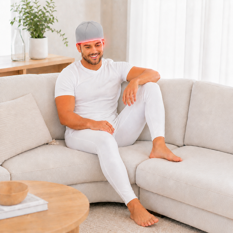 Load image into Gallery viewer, iReliev - FullGlow Red Light &amp; Infrared Therapy Hat - Red Light Therapy
