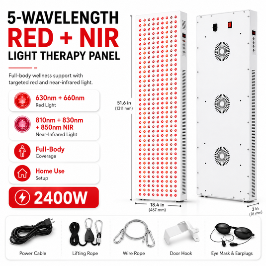 iReliev - Red Light & Near Infrared Therapy Panel, Full Body, 2400W - Red Light Therapy