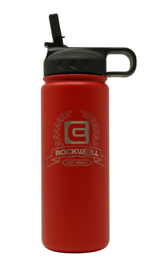 Rockwell Time - Rockwell Warrior Flask - Double Walled - Stainless Steel Flask - (Valor Red)