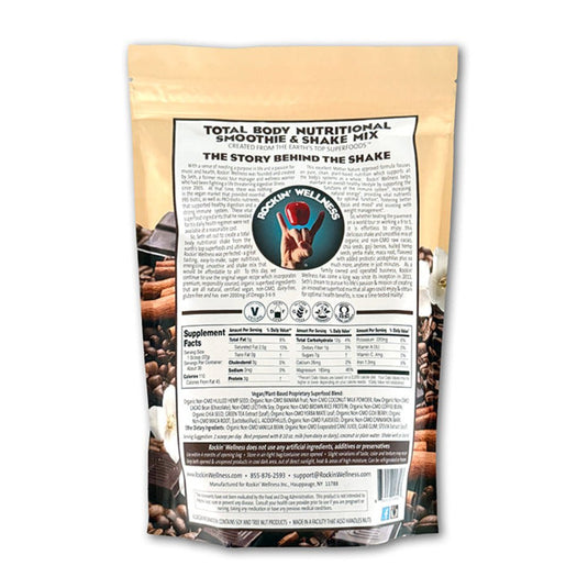 Rockin' Wellness - Mocha Cacao Nutritional Shake Mix - Rockin Wellness Daily Superfood & Coffee Blend