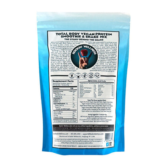 Rockin' Wellness - Rockin Wellness Vegan Vanilla Protein Powder - Plant-Based Nutrition with Probiotics & Enzymes