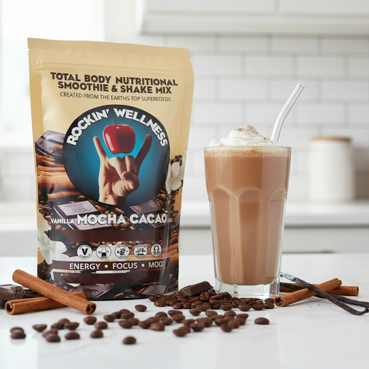 Rockin' Wellness - Mocha Cacao Nutritional Shake Mix - Rockin Wellness Daily Superfood & Coffee Blend