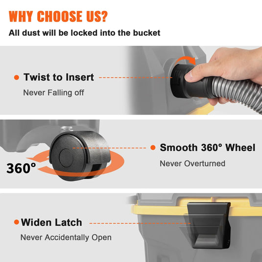 Moktan Sabai - 15L Wet Dry Vacuum Cleaner 1200W Strong Suction Air Blower for Car Home