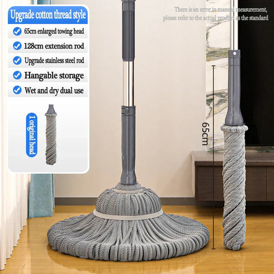 Decorbites - DecorBites™ Easy Spin Mop with Long Handle for Hands-Free Floor Cleaning