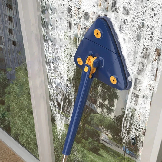 Decorbites - DecorBites™ 360 Rotating Telescopic Triangle Floor Mop & Window Squeegee