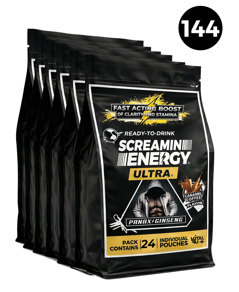 Load image into Gallery viewer, Vital 4U - Screamin Energy Ultra Caramel Coffee - 144 Pack $1.20 Each FREE SHIPPING Great Deal

