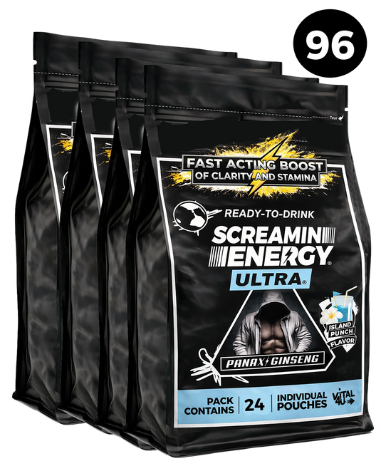 Vital 4U - Screamin Energy Ultra Island Punch - 96 Pack $1.35 Each FREE SHIPPING