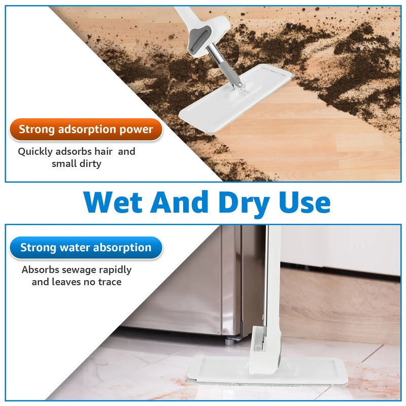 Load image into Gallery viewer, Anti Spier - Microfiber Flat Mop 360 ° Rotating Flat Floor Mop Self Wringing Dust Mop with Dewatering Scraper for Kitchen Home Cleaning Mop
