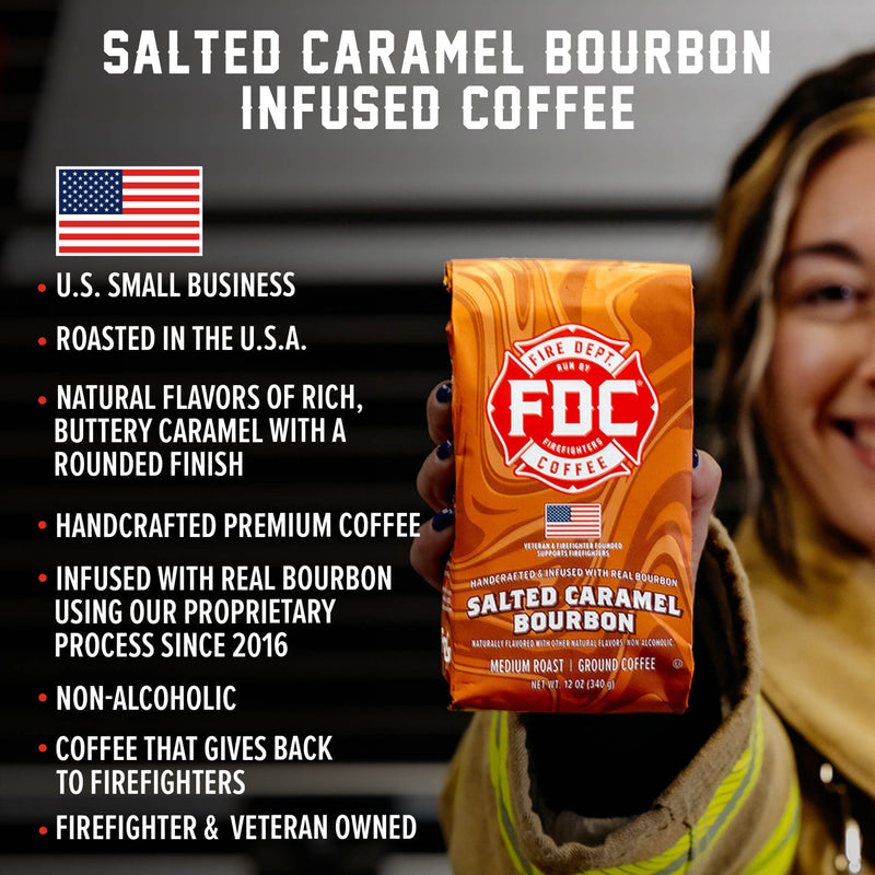 Load image into Gallery viewer, Fire Department Coffee - Salted Caramel Bourbon Infused Coffee

