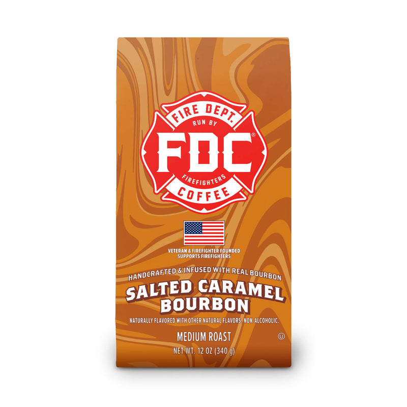 Load image into Gallery viewer, Fire Department Coffee - Salted Caramel Bourbon Infused Coffee
