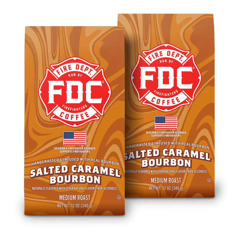 Load image into Gallery viewer, Fire Department Coffee - Salted Caramel Bourbon Infused Coffee
