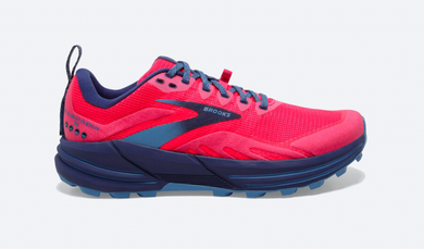 Women's Cascadia 16 - Pink, Flambe, and Cobalt