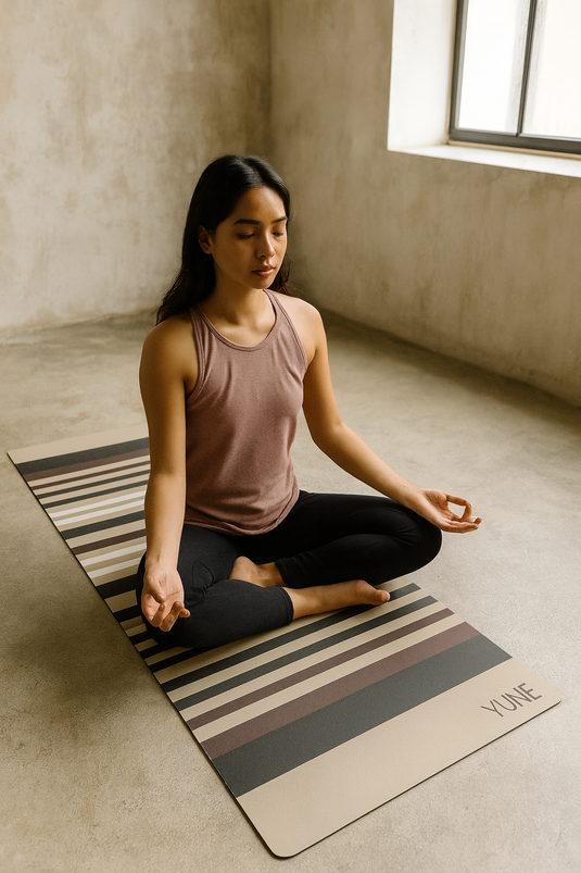 Yune Yoga - Yoga Mat | 6mm Thick | Tan | Non-Slip | Eco Friendly | Yune Yoga | PD46