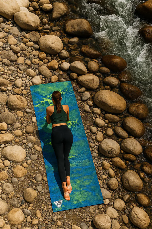 Yune Yoga - Yoga Mat | 6mm Thick | RealTree | Non-Slip | Eco Friendly | Yune Yoga | Wav3 Pattern