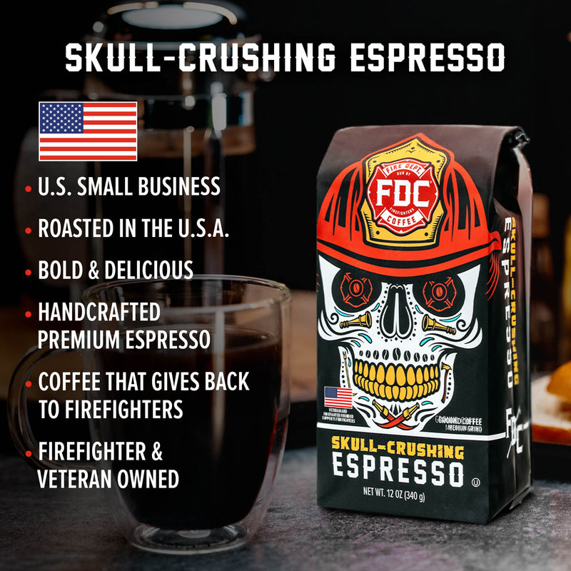 Load image into Gallery viewer, Fire Department Coffee - Skull Crushing Espresso
