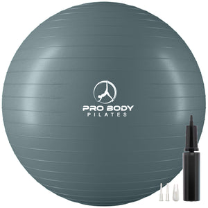 ProBody Pilates - Yoga Ball for Pregnancy, Fitness, Balance, Workout at Home, Office and Physical Therapy (Slate)