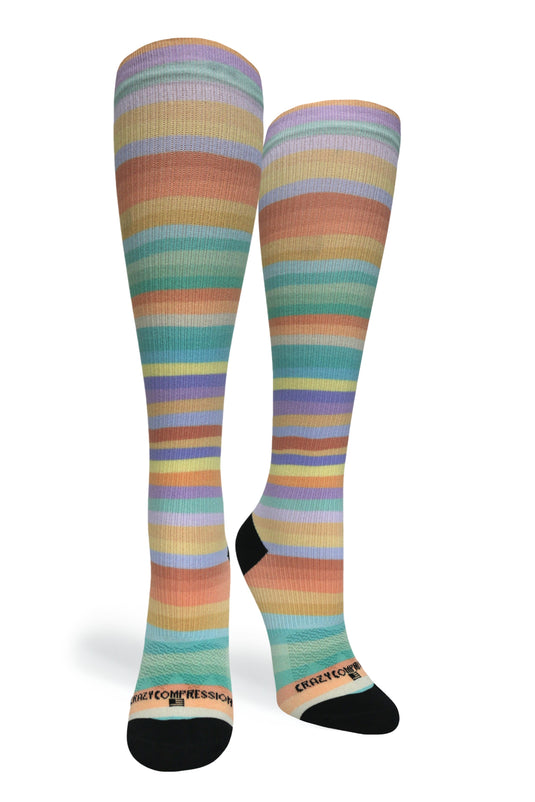 Crazy Compression - Spring Stripes - (Standard & Extra Wide)