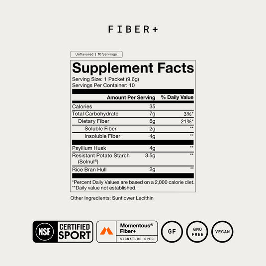 Momentous - Fiber+ 10-Travel Packs - Vitamins & Supplements