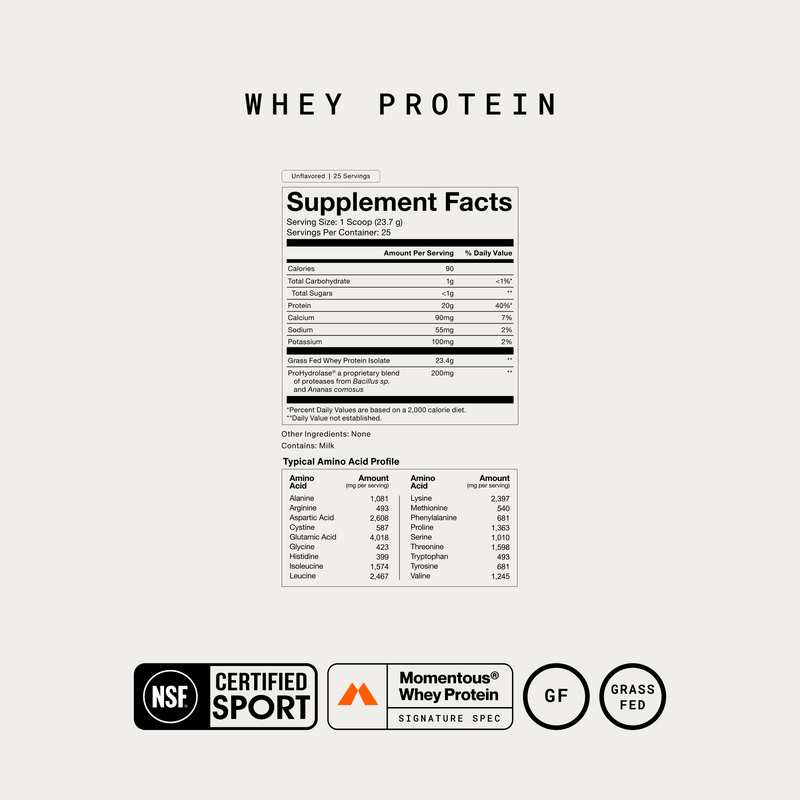 Load image into Gallery viewer, Momentous - Grass-Fed Whey Protein Isolate Powder