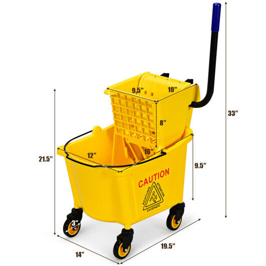 LuxuryLifeWay Online Store - 26 Quart Side Press Wringer Commercial Mop Bucket