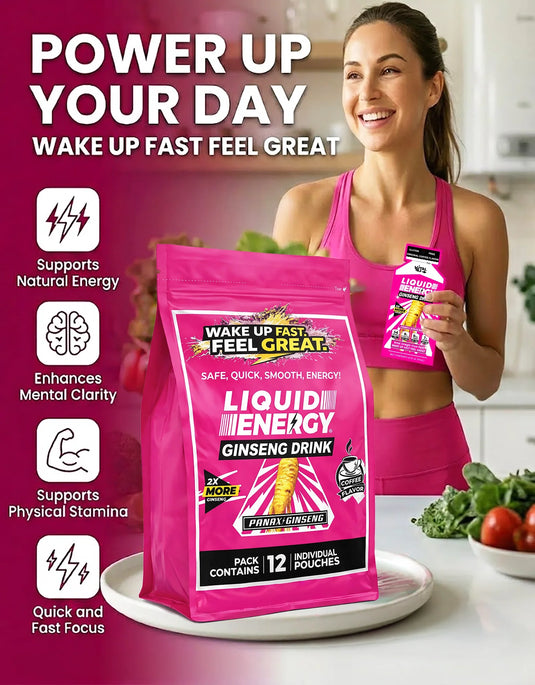 Vital 4U - Liquid Energy Ginseng Drink Original Coffee - Vitamins & Supplements