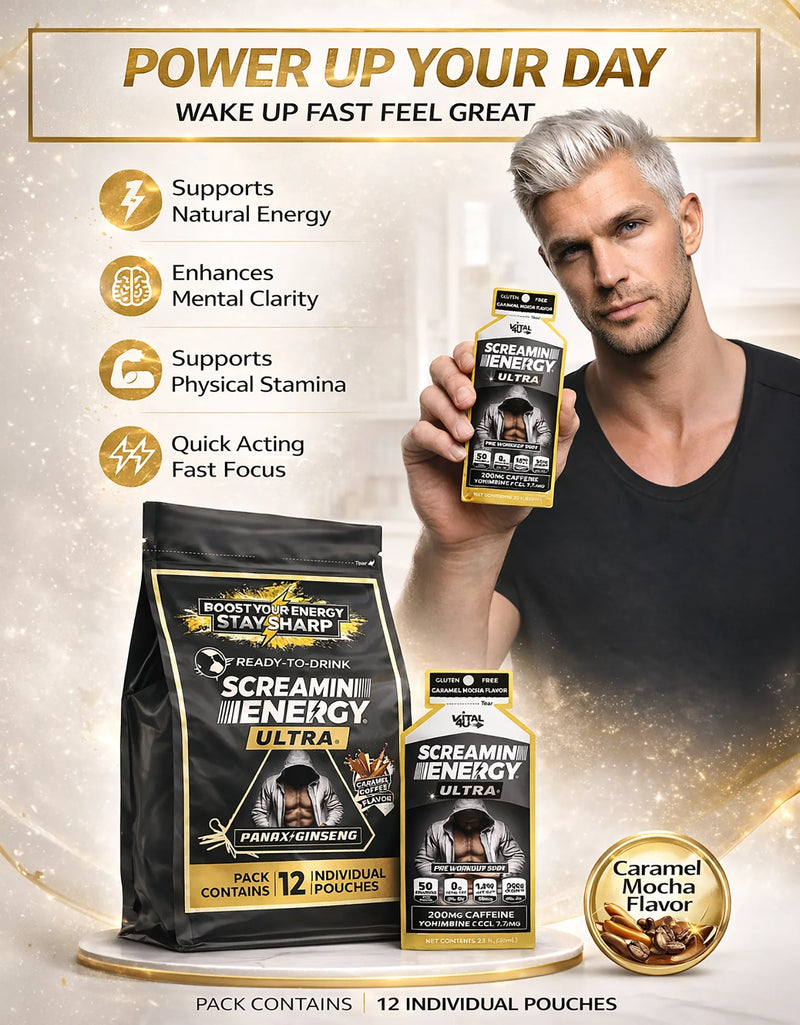 Load image into Gallery viewer, Vital 4U - Screamin Energy Ultra Caramel Coffee - Vitamins &amp; Supplements
