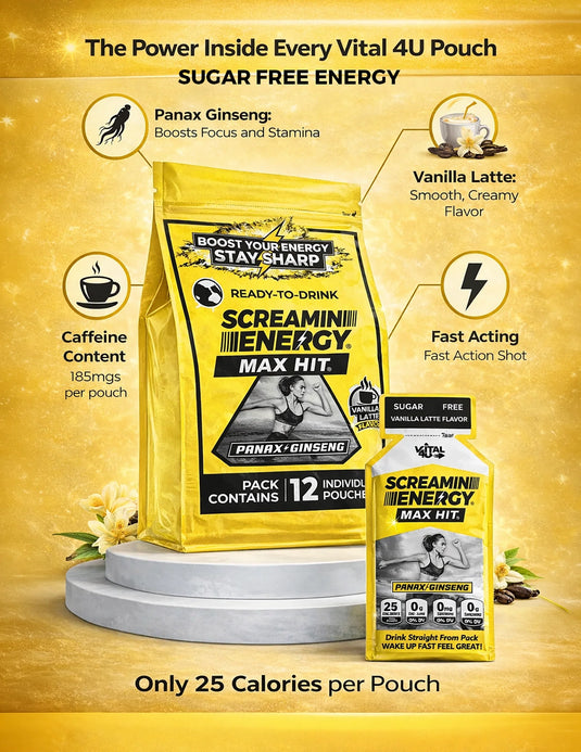 Vital 4U - Screamin Energy Max Hit Vanilla Latte Sugar Free