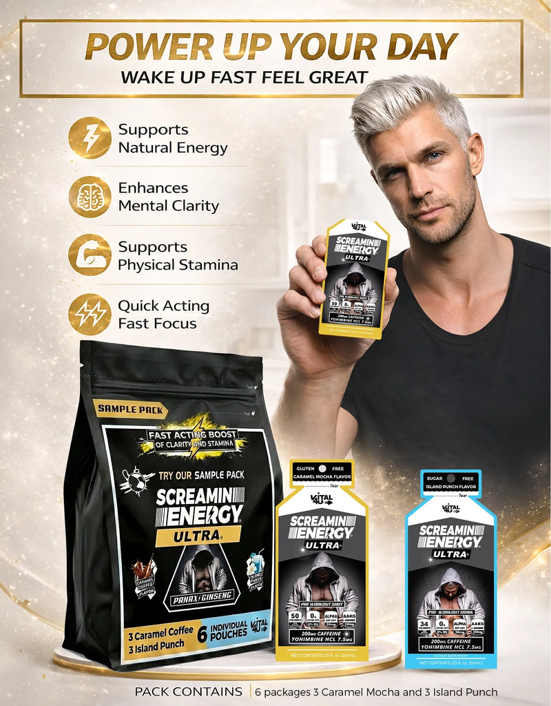 Load image into Gallery viewer, Vital 4U - Screamin Energy Ultra Sample Pack - 6 Pouches
