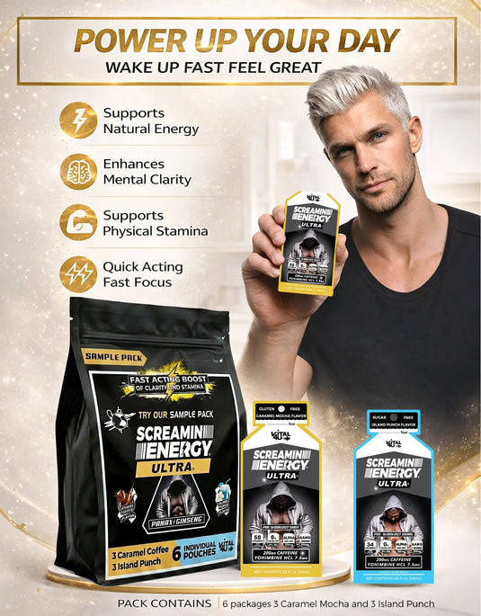Vital 4U - Screamin Energy Ultra Sample Pack - 6 Pouches